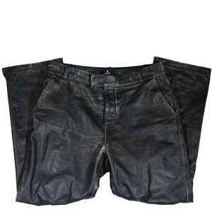 Represent Leather Black Jeans Distressed